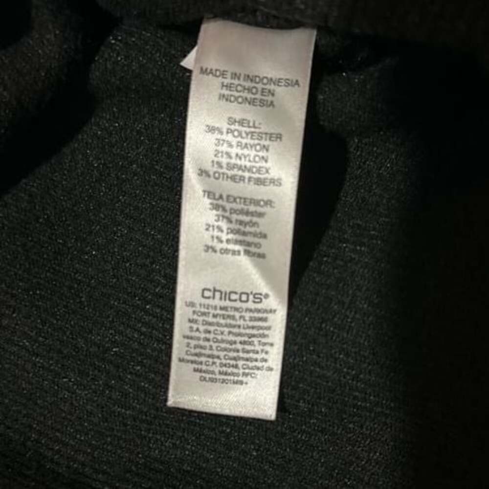 Chico's Black Button Front Collared Lightweight Jacket - Picture 7 of 7